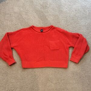 GAP Women's Bright Red/orange Roll Neck Sweater